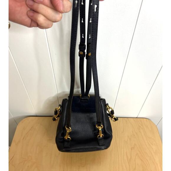 Chloe Rare Navy Blue Suede Gold Studded Faye Mini Backpack/Shoulder Bag - Picture 3 of 11